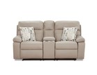 Porschia Taupe Reclining Console Loveseat