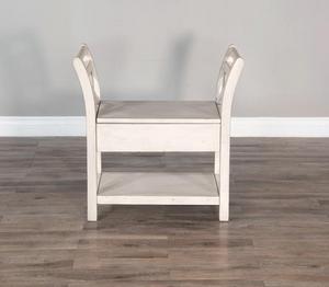 Claxton White Accent Bench w/Storage