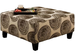 Groovy Chocolate Ottoman Quick-Ship