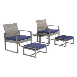 5 Piece Wicker Conversation Set